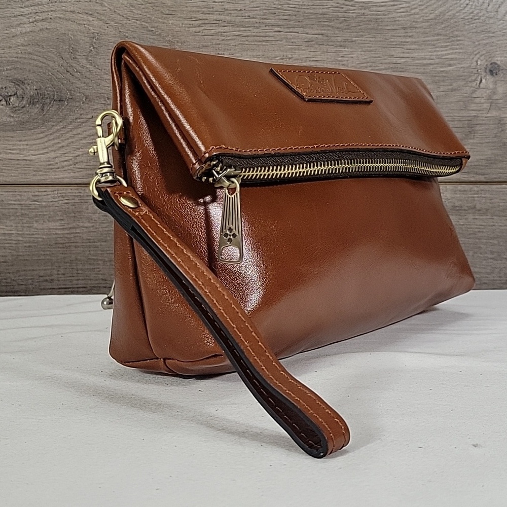 Patricia Nash Brown Leather Wristlet Clutch Handbag - Picture 2 of 12